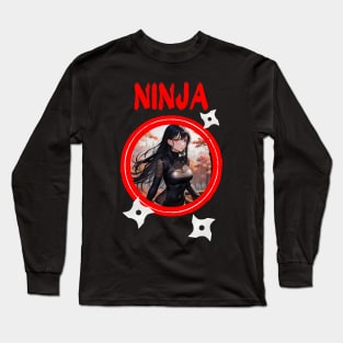 Ninja Target Love Cute Anime Girl Long Sleeve T-Shirt